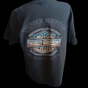 Harley-Davidson Thunder Mountain Loveland Colorado Skull Logo Black T-Shirt XL